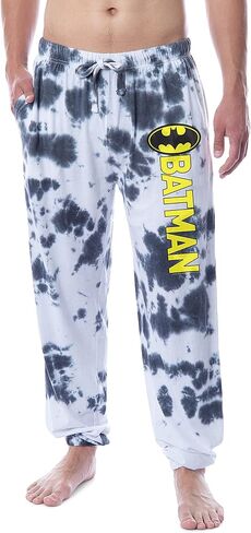 DC Comics Men's Batman Granite Tie Dye Bat Logo Sleep Jogger Pajama Pants in Saudi Arabia