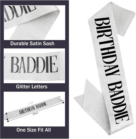 Canitor Birthday Baddie Headband Birthday Decorations Gifts Accessories Party Favors Supplies for Adult Women Girl in Saudi Arabia
