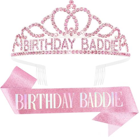 Canitor Birthday Baddie Headband Birthday Decorations Gifts Accessories Party Favors Supplies for Adult Women Girl in Saudi Arabia