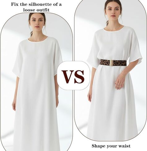 Wide Stretch Waist Belt for Women, Vintage Leopard Print Elastic Waistband for Dresses and Jeans in Saudi Arabia