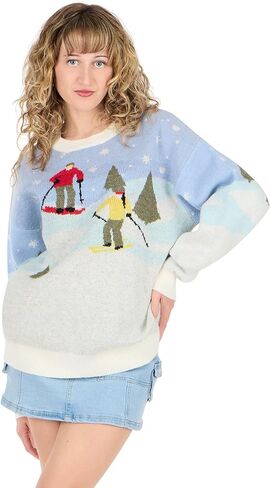 Forever 21 womens Ski Date Mossy Intarsia Sweater in Saudi Arabia