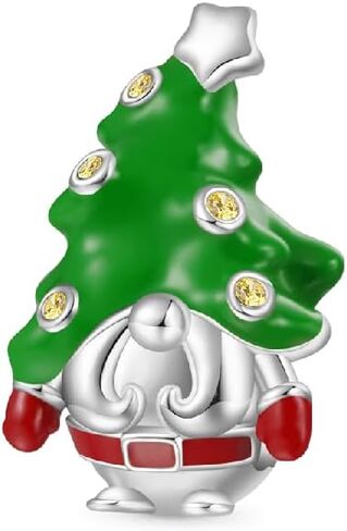 GNOCE Christmas Tree Gnome Charm for Her, S925 Sterling Silver Pendant Charm for Women Wife, Valentine‘s Day, Mother’s Day Jewelry in Saudi Arabia