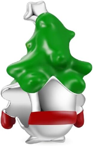 GNOCE Christmas Tree Gnome Charm for Her, S925 Sterling Silver Pendant Charm for Women Wife, Valentine‘s Day, Mother’s Day Jewelry in Saudi Arabia