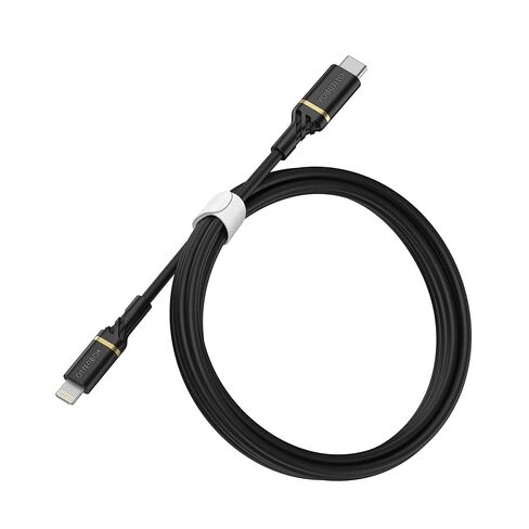 OtterBox كابل USB-C مقوى إلى Lightning، معتمد من MFi، كابل شحن سريع لأجهزة iPhone وiPad، متين للغاية، تم اختباره على الانحناء والمرونة، 2 متر، أبيض in Kuwait