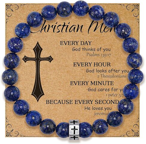 Flybar Christian men’s bracelet tiger eye cross jewelry religious beaded 8mm black bracelet men’s accessory in Saudi Arabia