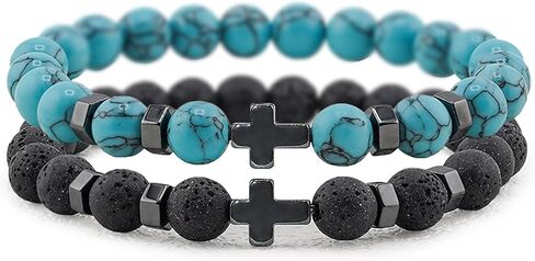 Flybar Christian men’s bracelet tiger eye cross jewelry religious beaded 8mm black bracelet men’s accessory in Saudi Arabia