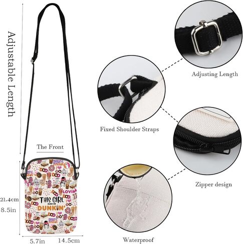 WCGXKO دونات القهوة هدية دانكن حقيبة ساعي دونكي مدمن هدية القهوة دونات عاشق Crossbody المحافظ حقيبة هدية المسيحية in Saudi Arabia