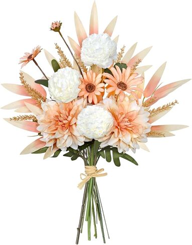 Dremisland Artificial Flowers Bouquet Silk Floral Arrangements Faux Flowers Plant for Home Decor Wedding Bride Bouquets Floral Tables Centerpieces for Home Decor Indoor Vase Table Decor (Green) in Kuwait