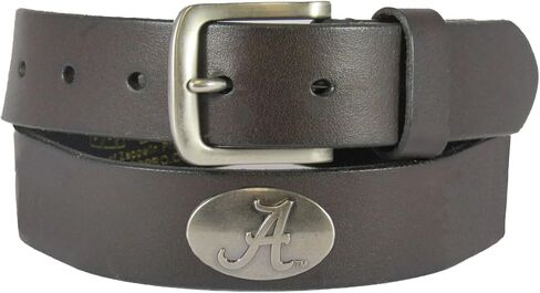 ZEP-PRO NCAA Alabama Crimson Tide Mens Collegiate Brown Leather Concho Belt, 46 in Saudi Arabia