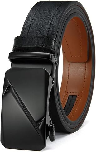 Men's Real Leather Ratchet Dress Casual Belt, Cut to Exact Fit in Saudi Arabia