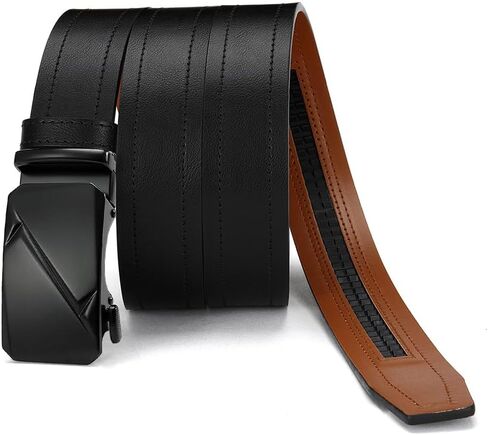 Men's Real Leather Ratchet Dress Casual Belt, Cut to Exact Fit in Saudi Arabia