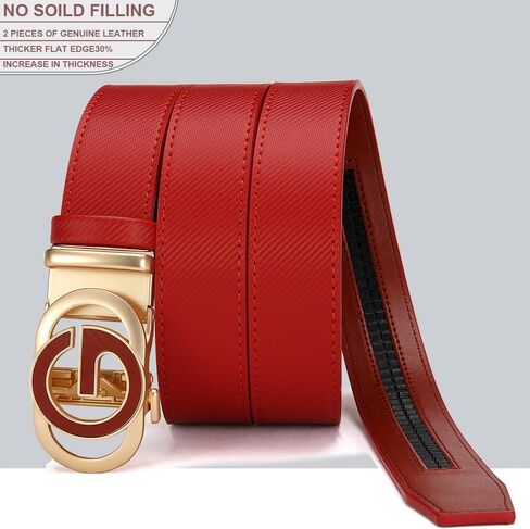 Men's Belt Leather Ratchet Belt for Men - 2 Pack Dress Casual Every Day with Adjustable Buckle, Trim to Fit in Saudi Arabia
