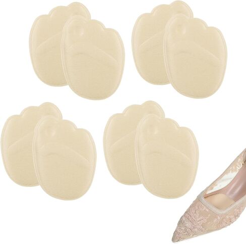4 Pairs Ball of Foot Cushions, Metatarsal Pads for Women, High Heel Non-Sliding Insole, Forefoot Cushion Shoes Inserts for Metatarsalgia Mortons Neuroma Pain Relief (Black+Light Brown) in Kuwait