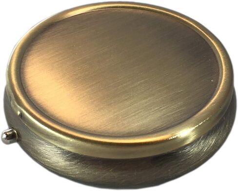 Classic Brass Daily Pocket Travel Sized Pill Box Case with Divider (Round-3 Section) in Saudi Arabia
