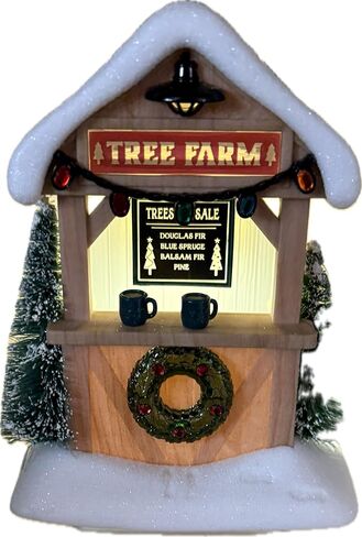 Bath & Body Works Realistic Tree Farm Stand with Pine Trees, Wreaths and Green Mugs Wallflowers Nightlight Plug in Saudi Arabia
