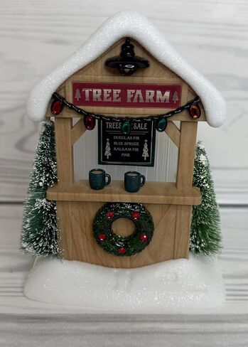 Bath & Body Works Realistic Tree Farm Stand with Pine Trees, Wreaths and Green Mugs Wallflowers Nightlight Plug in Saudi Arabia