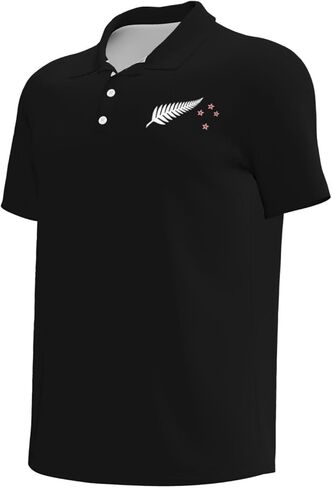 قمصان بولو New Zealand Maori Fern للرجال، قميص جولف رجالي سريع الجفاف بأكمام قصيرة كاجوال in Kuwait