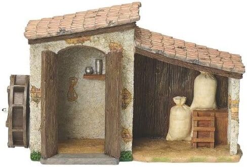 Fontanini by Roman 9" Farmhouse with Water Mill – Fits 5" Scale Nativity Figures – Christmas Nativity Village Building – Religious Holiday Decoration in Saudi Arabia