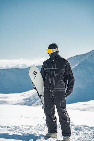 سراويل التزلج على الجليد للرجال من GSOU SNOW، سراويل فضفاضة للنساء، سراويل تزلج ثلجية فضفاضة معزولة، رياضية خارجية مقاومة للماء ومضادة للرياح in Kuwait