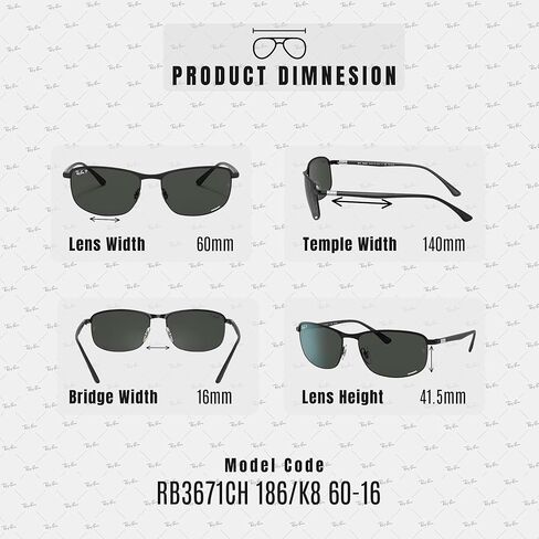 Ray-Ban RB3671CH CHROMANCE POLARIZED Metal Sunglasses with Matte Black Frame With Chromance Dark Grey 60mm Lenses Includes an Official Eyewear Kit in Saudi Arabia