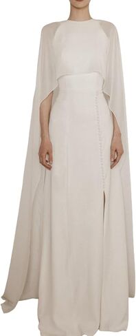المرأة الشيفون طويل شال الرأس عالية منخفضة الرأس شير شبكة المعطف أعلى Flowy Capelets التستر in Kuwait