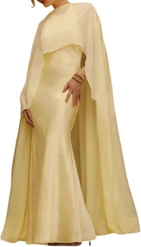 المرأة الشيفون طويل شال الرأس عالية منخفضة الرأس شير شبكة المعطف أعلى Flowy Capelets التستر in Kuwait