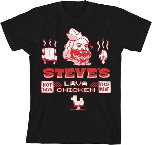 A Minecraft Movie Steve's Lava Chicken Adult White Crew Neck Short Sleeve T-Shirt in Saudi Arabia