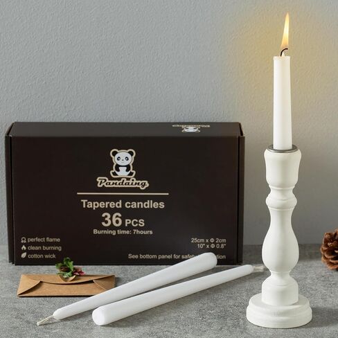 36 Pack White Taper Candles, 6-7 Hours Burn Time, Unscented and Smokeless, 4/5 x 10 Inch Dinner Candle Set for Household, Wedding, Party and Home Décor Candlesticks in Saudi Arabia