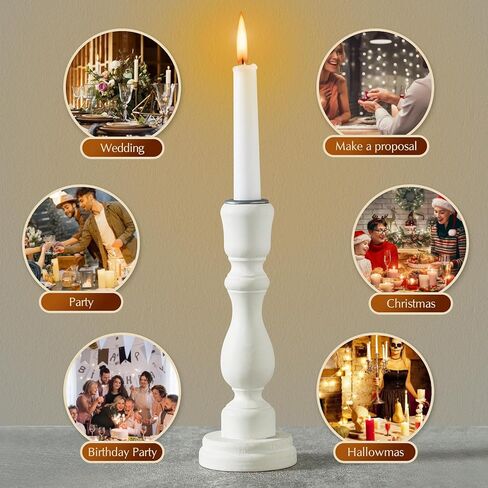 36 Pack White Taper Candles, 6-7 Hours Burn Time, Unscented and Smokeless, 4/5 x 10 Inch Dinner Candle Set for Household, Wedding, Party and Home Décor Candlesticks in Saudi Arabia