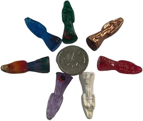 Generic CHAVARIOS 7 pieces Santa Muerte mini statues pocket size 7 pieces color set in Saudi Arabia