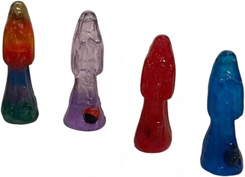 Generic CHAVARIOS 7 pieces Santa Muerte mini statues pocket size 7 pieces color set in Saudi Arabia