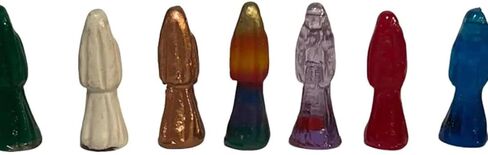 Generic CHAVARIOS 7 pieces Santa Muerte mini statues pocket size 7 pieces color set in Saudi Arabia