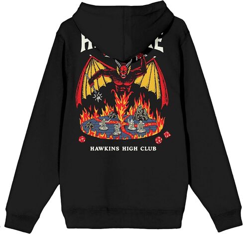 سترة بغطاء للرأس بسحاب بأكمام طويلة من Bioworld Stranger Things Hawkins Hellfire Demon With Sword للبالغين in Kuwait