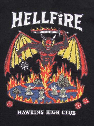سترة بغطاء للرأس بسحاب بأكمام طويلة من Bioworld Stranger Things Hawkins Hellfire Demon With Sword للبالغين in Kuwait