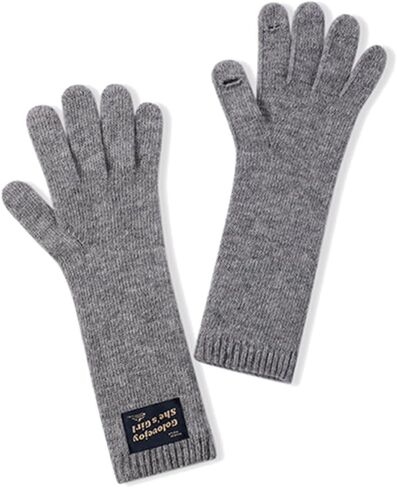Winter Warm Wool Touch Screen Long Knitted Gloves for Women in Saudi Arabia