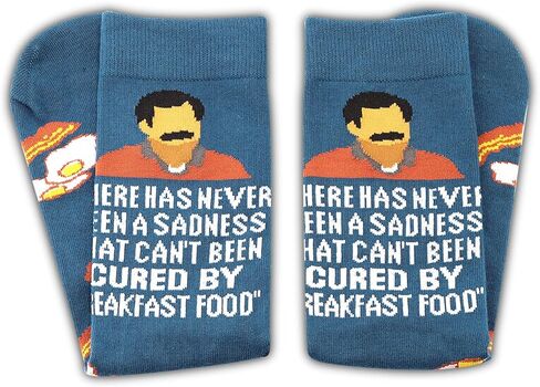 هدية مستوحاة من GJTIM Ron Swanson لم يكن هناك أبدًا حزن لا يمكن علاجه عن طريق جوارب برنامج تلفزيوني مضحك لطعام الإفطار in Saudi Arabia