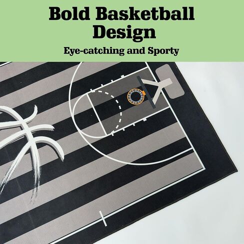 Basketball Rug Non-Slip 3x5 ft,Basketball Court Design for Bedroom Game Room Decor in Saudi Arabia