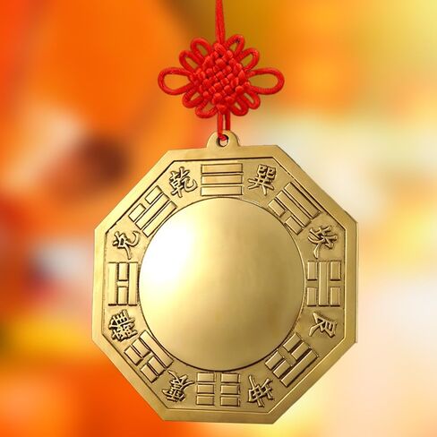 Feng Shui Bagua Mirror Set for Exorcism and Home Adornment - Traditional Zen Wall Decor with Convex and Concave Mirrors,11.2cm in Saudi Arabia