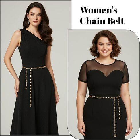 Yolev Gold Waist Chain Adjustable Waist Belt Chain 46 inch Chain Belt for Women Gold Belly Chains Fashion Long Belt Body Belly Jewelry for Dresses Jeans Trouser in Saudi Arabia