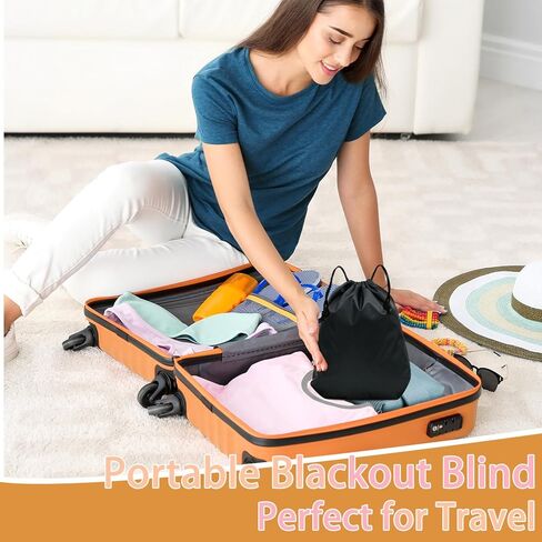 ستائر تعتيم 100% لغرفة النوم مقاس 57 × 118 بوصة، ظلال تعتيم قابلة للإزالة بدون حفر، غطاء نافذة أسود مؤقت محمول، ستائر سوداء للاستخدام في الحضانة أو النوم أو السفر أو المركبات الترفيهية أو المستأجر in Kuwait