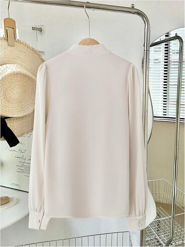 Women's V Neck Long Sleeve Shirt Button Down Business Casual Blouse Fall Tops in Saudi Arabia