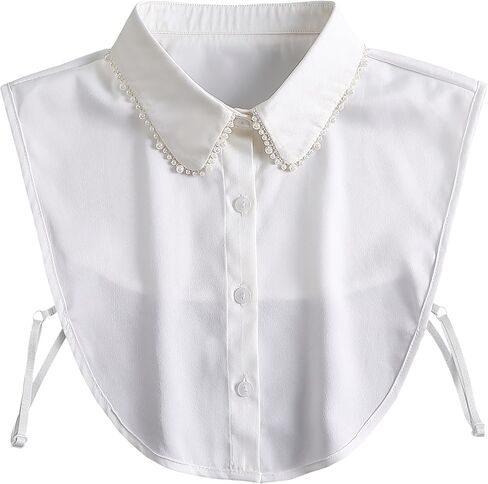 WENLOOY Elegant Pearl Detachable Blouse Dickey Collar Half Shirts Faux False Collar for Women & Girls in Saudi Arabia