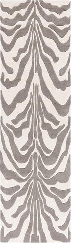 سجادة SAFAVIEH Soho Collection Runner - 2'3" x 8'، عاجي ورمادي، تصميم هندسي، مثالية للمناطق ذات حركة المرور العالية في المدخل والمطبخ والحمام (SOH975F-28) in Kuwait