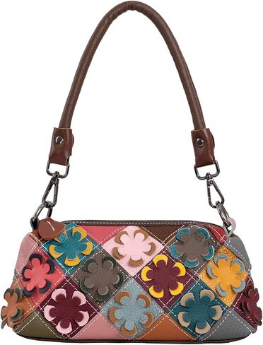 Ladies' genuine leather handbag, 3D carved flower, small crossbody bag, colorful shoulder bag, small wallet, detachable shoulder strap in Saudi Arabia