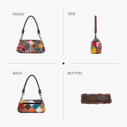 Ladies' genuine leather handbag, 3D carved flower, small crossbody bag, colorful shoulder bag, small wallet, detachable shoulder strap in Saudi Arabia