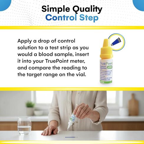 Control Solution Level 1 (Low) – 4 mL Bottle – Glucose Meter Calibration Check & Quality Control Test for Blood Glucose Monitoring System Accuracy – In Vitro Diagnostic Use in Saudi Arabia