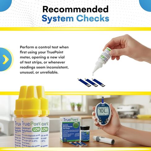 Control Solution Level 1 (Low) – 4 mL Bottle – Glucose Meter Calibration Check & Quality Control Test for Blood Glucose Monitoring System Accuracy – In Vitro Diagnostic Use in Saudi Arabia