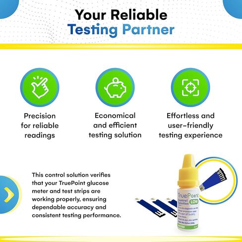 Control Solution Level 1 (Low) – 4 mL Bottle – Glucose Meter Calibration Check & Quality Control Test for Blood Glucose Monitoring System Accuracy – In Vitro Diagnostic Use in Saudi Arabia