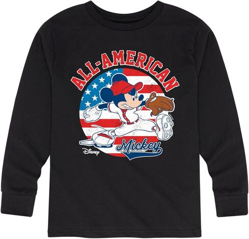 Disney Americana - Mickey Americana Baseball - Toddler and Youth Long Sleeve Graphic T-Shirt in Saudi Arabia
