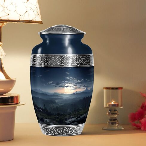 Mountains Urn for Ashes Adult Male & Female - Large Urns for Adult Male & Female - Burial Blue Urns for Cremation Ashes Mother - Funeral Urn Cremation 10 Inch in Saudi Arabia